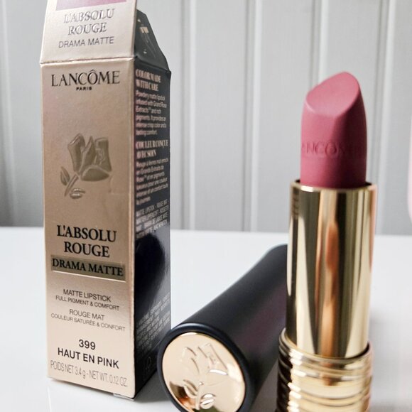 LANCOME L'ABSOLU ROUGE DRAMA MATTE LIPSTICK - 399 Haut en Pink - Picture 1 of 5